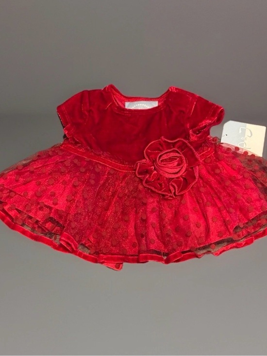 Pippa & Julie Other - Pastourelle Pippa & Jane Red Holiday Dress Sz 0-3M NWT